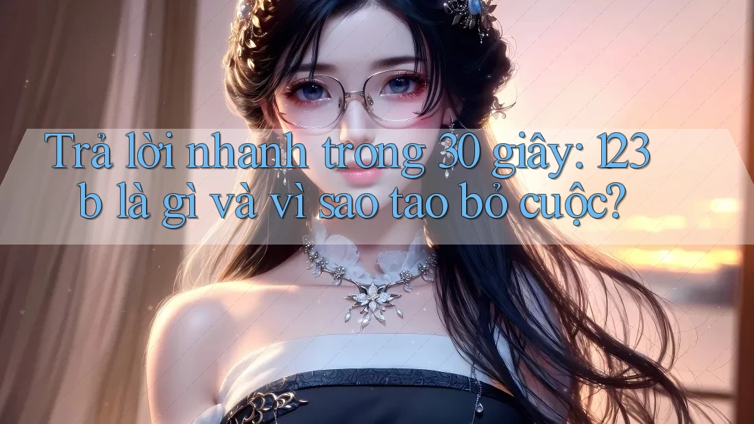Trả lời nhanh trong 30 giây: 123b là gì và vì sao tao bỏ cuộc? Trả lời nhanh trong 30 giây: 123b là gì và vì sao tao bỏ cuộc?